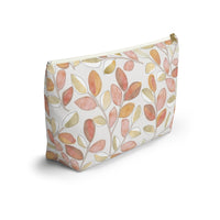 Cherry Plum Leaves Accessory Pouch w T-bottom in Coral